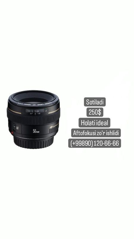 Canon 50mm 1.4 holati ideal