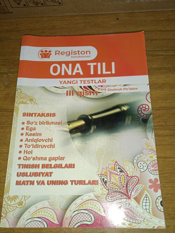 Ona tili Yangi testlar Shohruh Poʻlotov