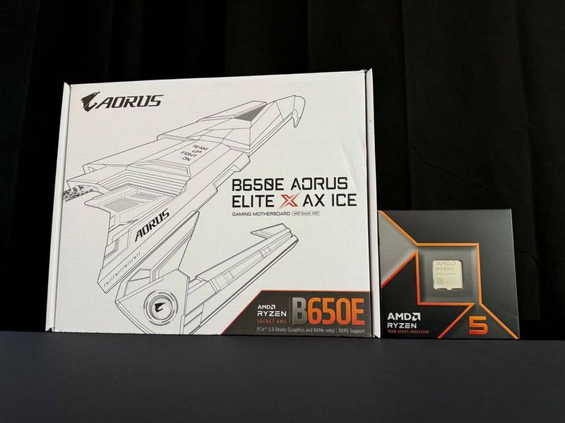 Новый Комплект AMD Ryzen 5 9600X + Gigabyte B650E Aorus Elite X Ax ICE Новый Комплект AMD Ryzen 5 9600X + Gigabyte B650E Aorus Elite X Ax ICE