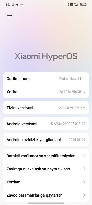Redmi note 14 garantiyasi bn