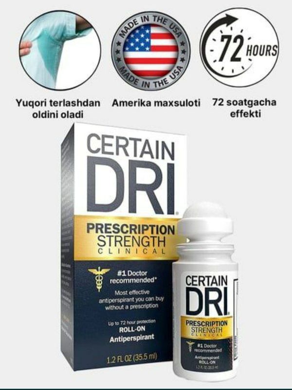 Certain Dri dry terlashga qarshi Certain Dri dry terlashga qarshi