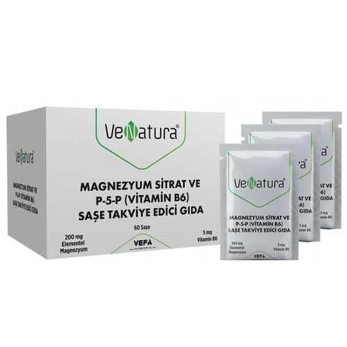 VeNatura Magnesium Citrate P5P Vitamin B6, 60 Shashe VeNatura Magnesium Citrate P5P Vitamin B6, 60 Shashe