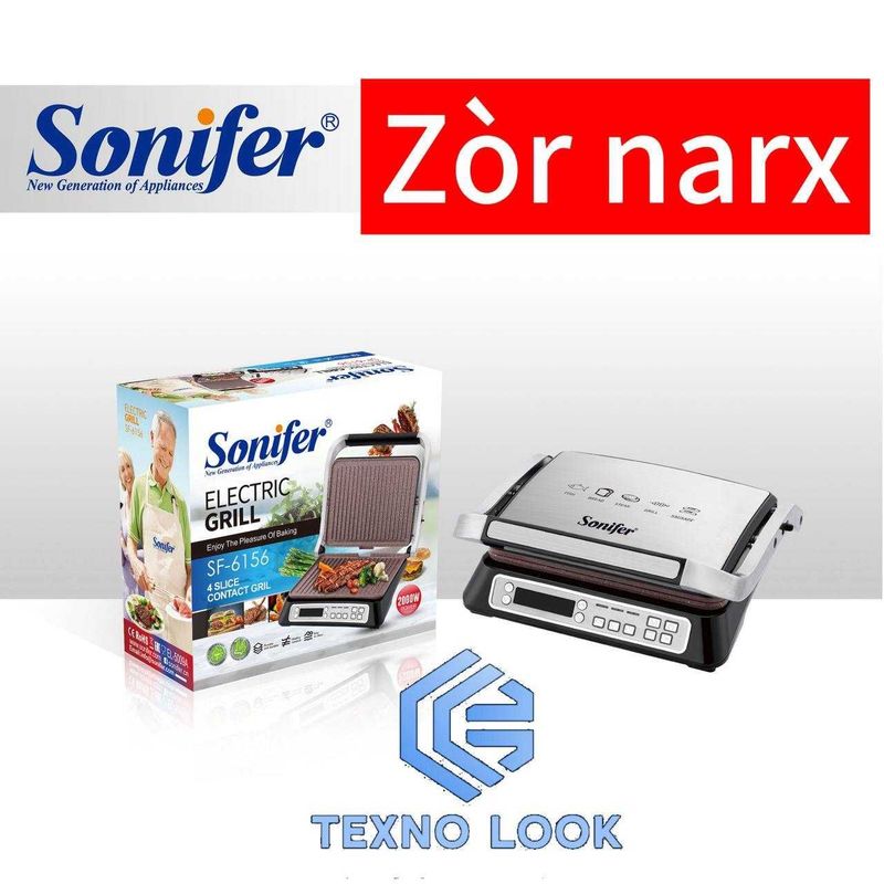 Elektr gril Sonifer SF-6156 — 2000 Vt. DASTAVKA BOR!!! Elektr gril Sonifer SF-6156 — 2000 Vt. DASTAVKA BOR!!!