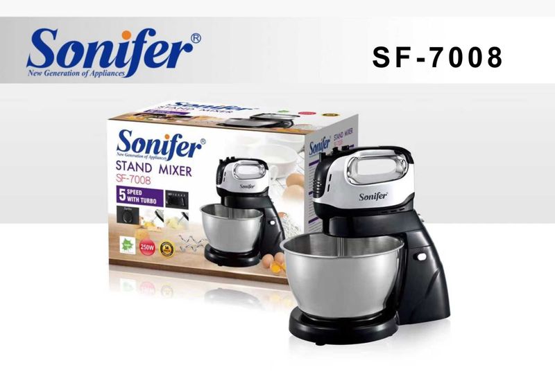 Миксер Sonifer SF-7008, с вращающейся чашей 4 литра/ 5 скоростей mi13 Миксер Sonifer SF-7008, с вращающейся чашей 4 литра/ 5 скоростей mi13