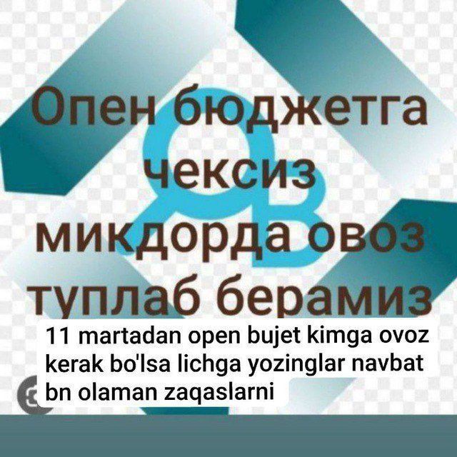 Open budget uchun ovoz yigip. Beramiz