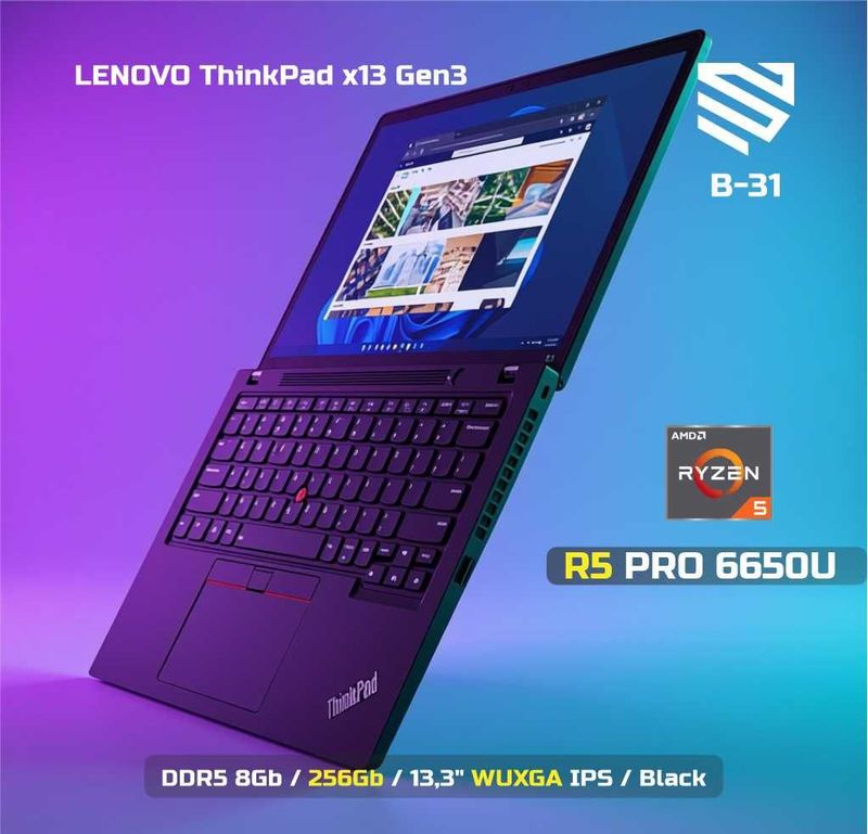Lenovo ThinkPad x13 Gen3 / AMD R5 PRO 6650U / 8Gb D5 / 256Gb
