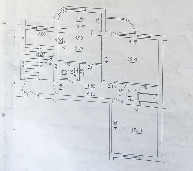 Termiz shahar Shesnassitda 3-qavat 2 xona 74.6² m gʻishtli skvaznoy uy