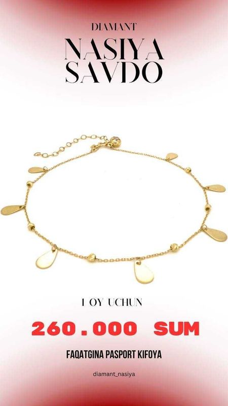 Tilla zanjir oyoq uchun "Gentle Raindrops" Tilla zanjir oyoq uchun "Gentle Raindrops"