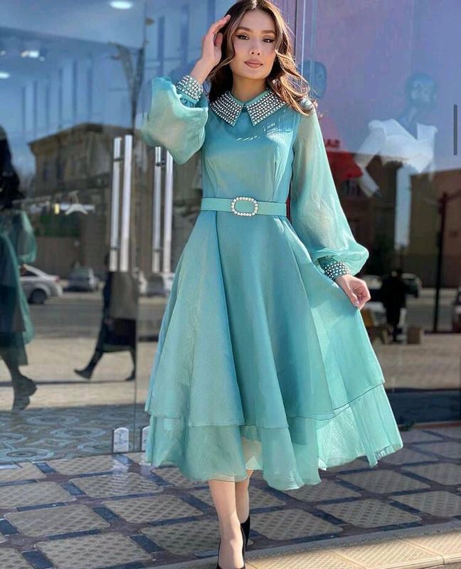 Original brendivi Organza vecherni ko'ylak