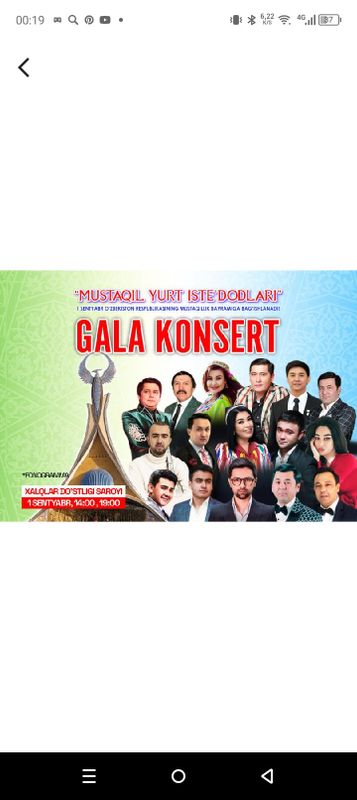 Gala konsertga 2ta bilet bor yahshi joydan Gala konsertga 2ta bilet bor yahshi joydan