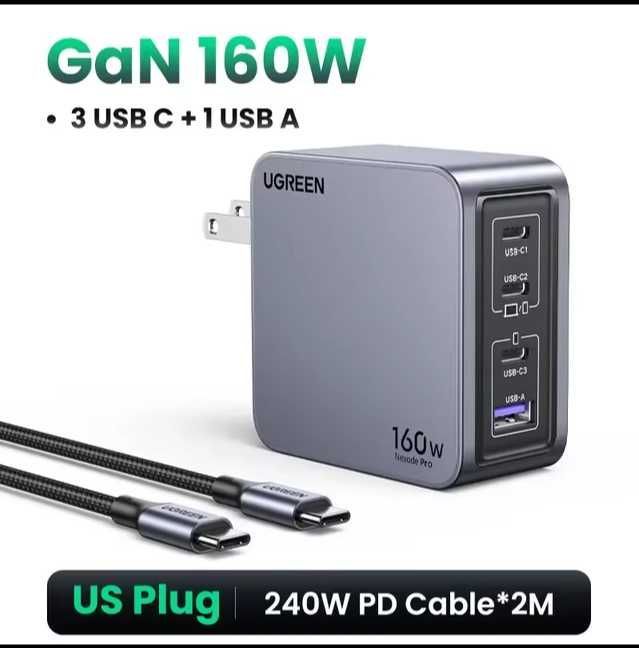 UGREEN 160W GaN зарядное устройство PD3.1