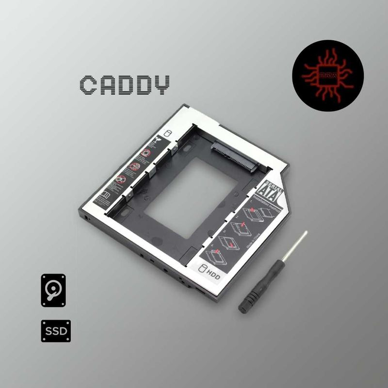 Caddy SSD/HDD 2.5" для ноутбуков 9.5мм / 12.7мм Slim / Fat DVD салазки