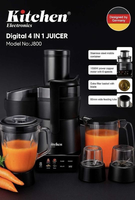 Электрический соковыжималка, блендер, кофемолка, чоппер Kitchen J-800 Электрический соковыжималка, блендер, кофемолка, чоппер Kitchen J-800