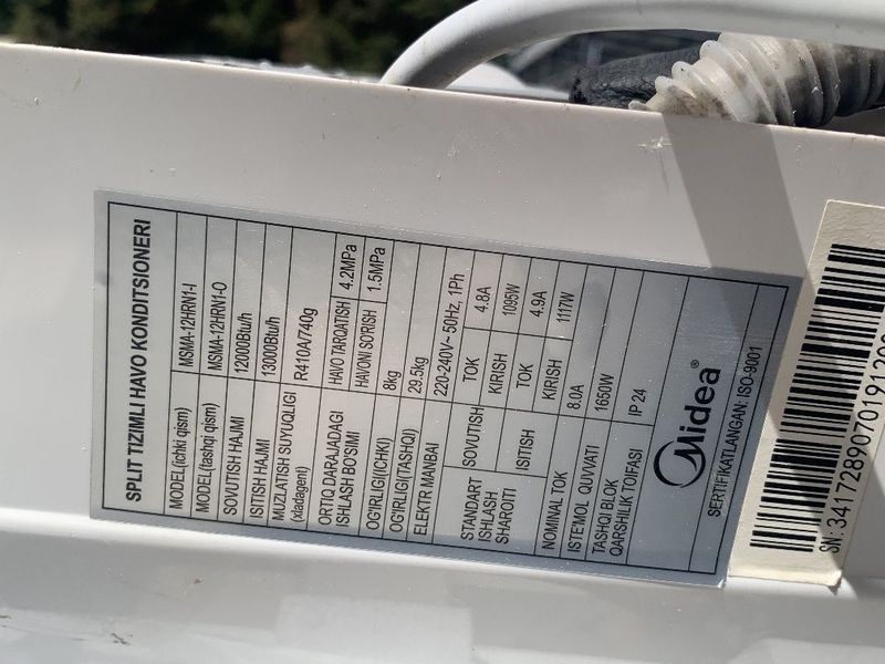 Konditsioner 12 talik midea Konditsioner 12 talik midea