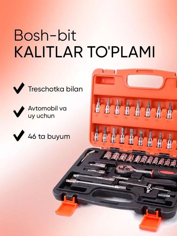 Universal kalitlar to‘plami, simsiz chang yutgich Universal kalitlar to‘plami, simsiz chang yutgich