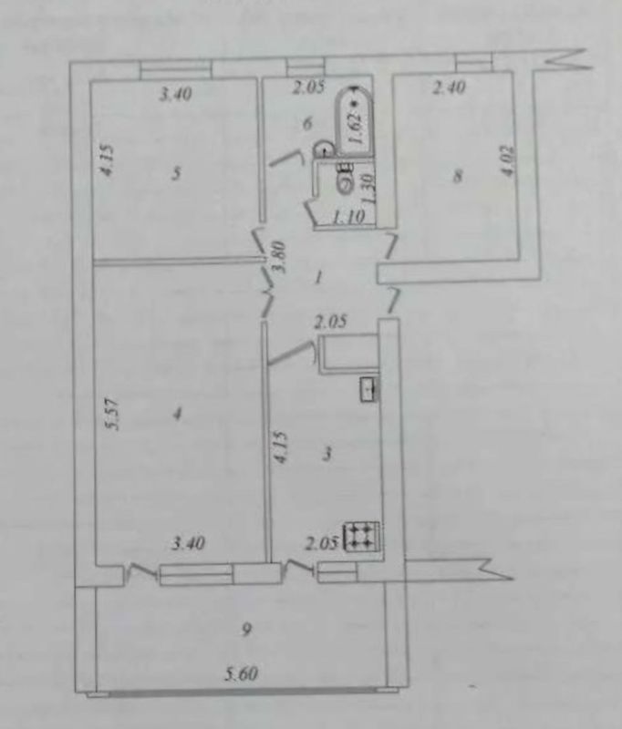 3/2/4 Феруза 77-серия 205 школа. Кирпич. Балкон 2×6.