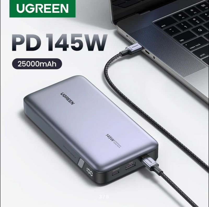 UGREEN PD 145 Вт Power Bank с быстрой зарядкой 25000 мАч UGREEN PD 145 Вт Power Bank с быстрой зарядкой 25000 мАч