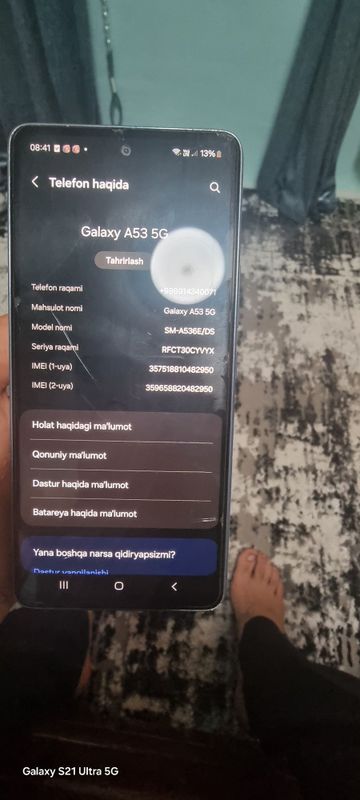 A53 5g 6/128 telefonni aybi yo pul kere shunga sotilvoti