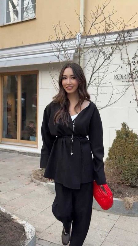 Комплект двойка, стандарт 42-48, лён Ikkilik, standart 42-48, zig‘ir