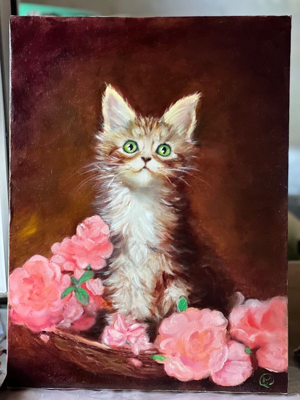 Картина маслом «Котенок» 30х40 см