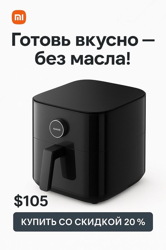 Xiaomi Air Fryer 6,5 l (1 год гарантия) Xiaomi Air Fryer 6,5 l (1 год гарантия)