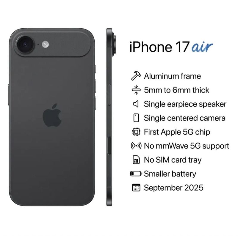 Iphone 17 Air 256 GB qora