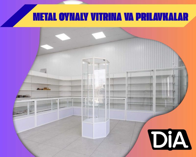 Прилавок витрина, стеклянная, metal oynaly vitrina va prilavkalar Прилавок витрина, стеклянная, metal oynaly vitrina va prilavkalar