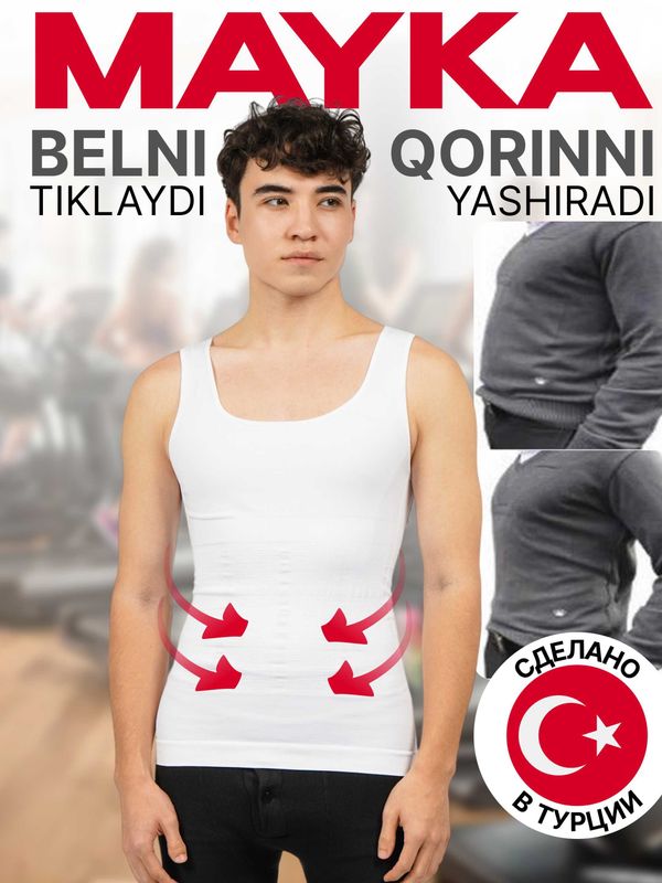 Qorinni tortib turuvchi mayka, turkiya, S-3XL razmerlari bor