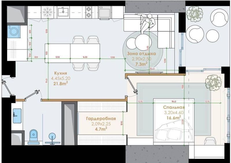 Продажа квартира ЖК Nest one 57 кв.м