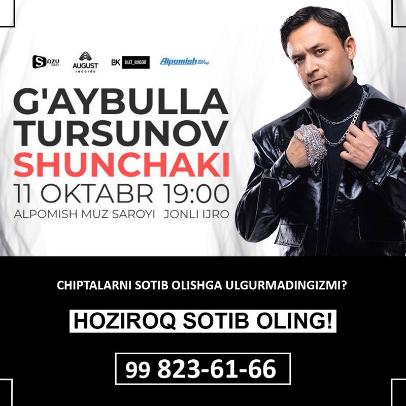 G’aybulla Tursunov kansertiga bilet bor