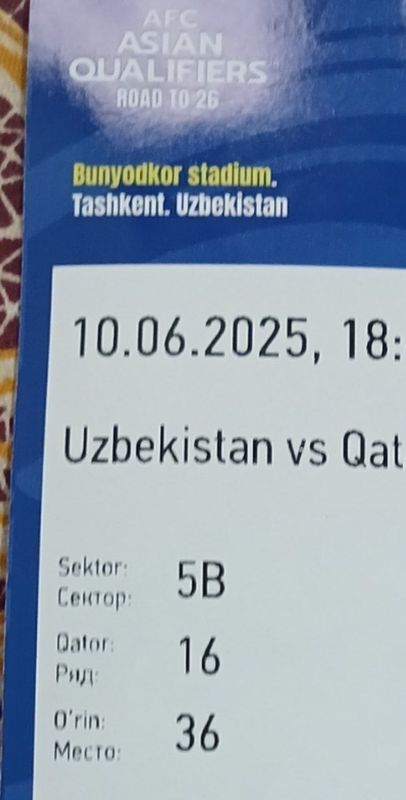 Uzb vs Qatar bilet futbol Uzb vs Qatar bilet futbol