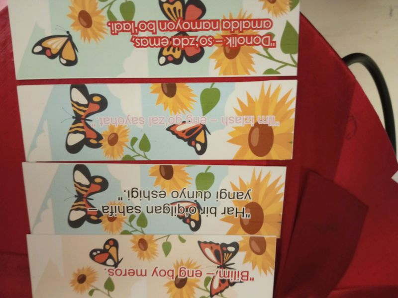 Kichik hajmdagi Bookmark kitoblar uchun maxsus