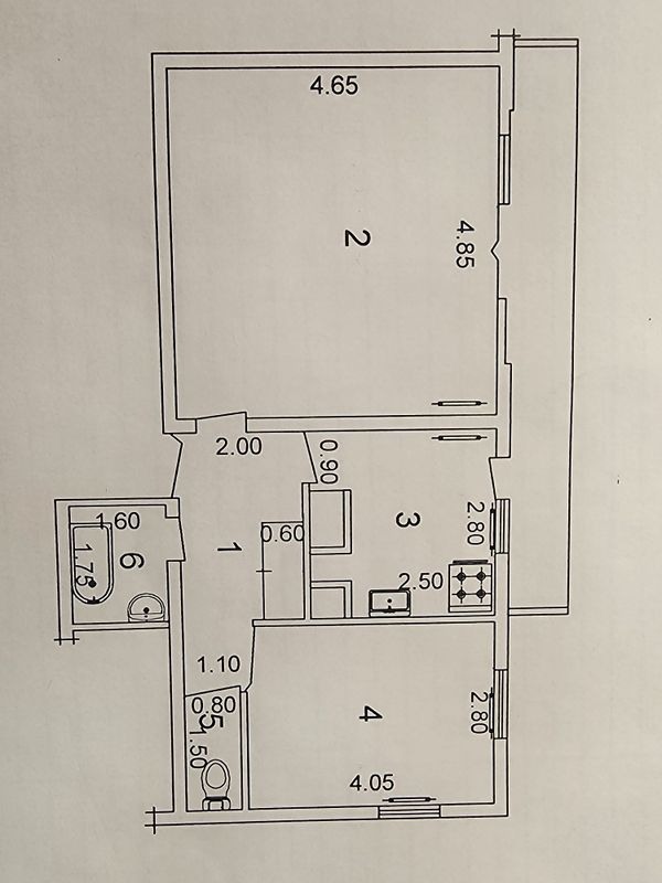 Продаётся 2х комнатная квартира