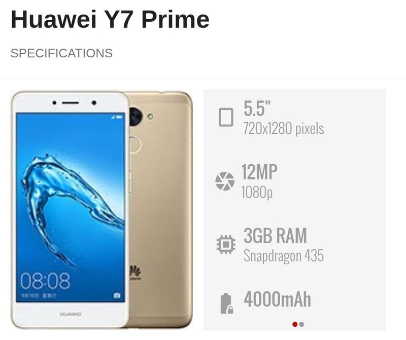 Huawei Y7 prime 64 gb