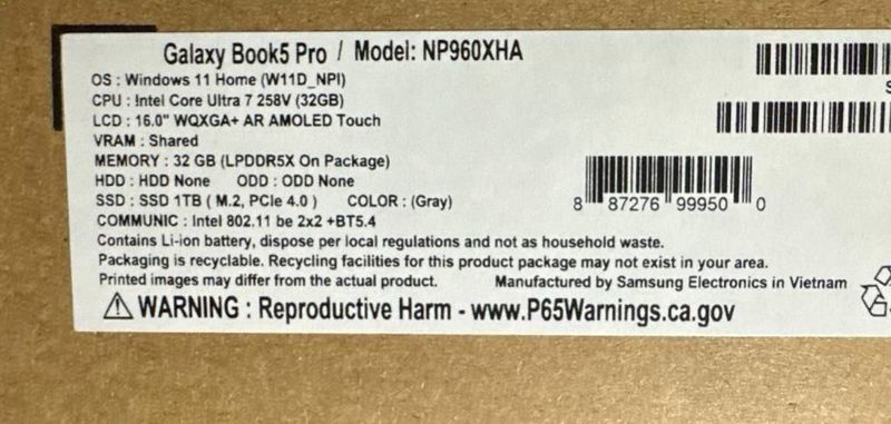 Samsung Galaxy Book5 Pro 16" (USA)