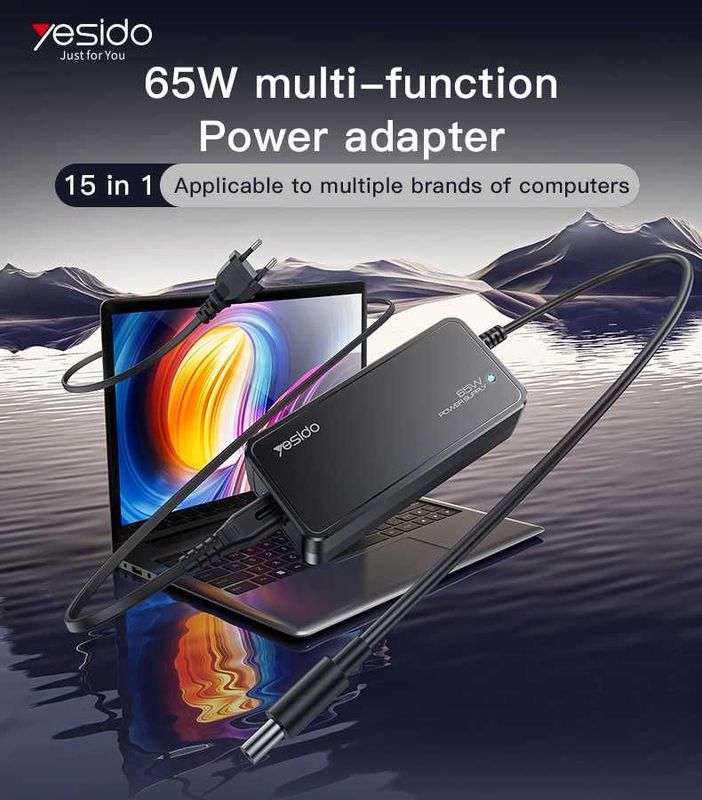 Yesido CG11E 65W 15в1 Универсальное зарядное устройство для ноутбуков Yesido CG11E 65W 15в1 Универсальное зарядное устройство для ноутбуков