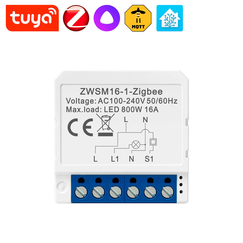 Умный Реле - Tuya ZigBee - 16А_800W Умный Реле - Tuya ZigBee - 16А_800W
