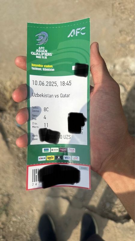 Uzb vs Qatar Jch2026 10-tur Futbol Belet Bilet Белет Uzb vs Qatar Jch2026 10-tur Futbol Belet Bilet Белет