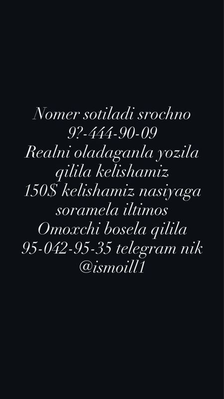 Nomer sotiladi srochno Nomer sotiladi srochno