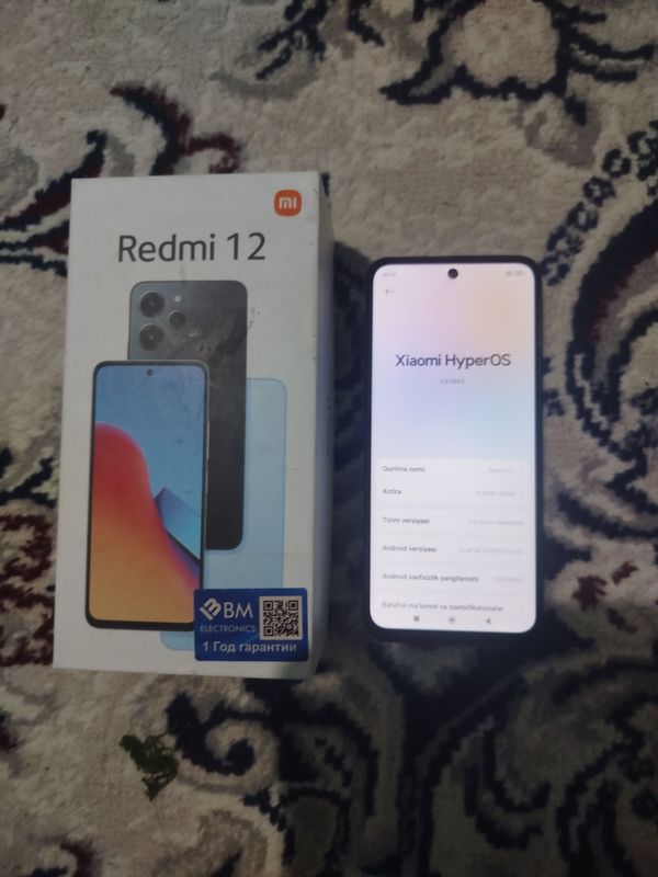 Redmi 12 4+4 Ram 128 GB Black holati alo Redmi 12 4+4 Ram 128 GB Black holati alo