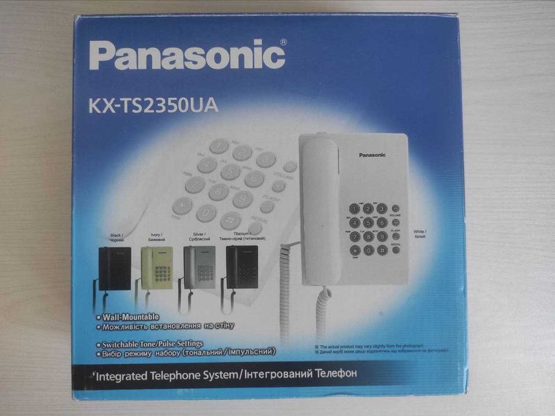 Телефон стационарный проводной Panasonic черный, KX-TS2350UA