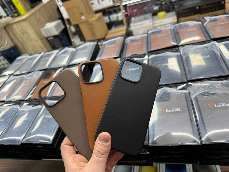 100% кожаный чехол для iPhone 16 Pro / 16 Pro Max iCarier Leather case 100% кожаный чехол для iPhone 16 Pro / 16 Pro Max iCarier Leather case