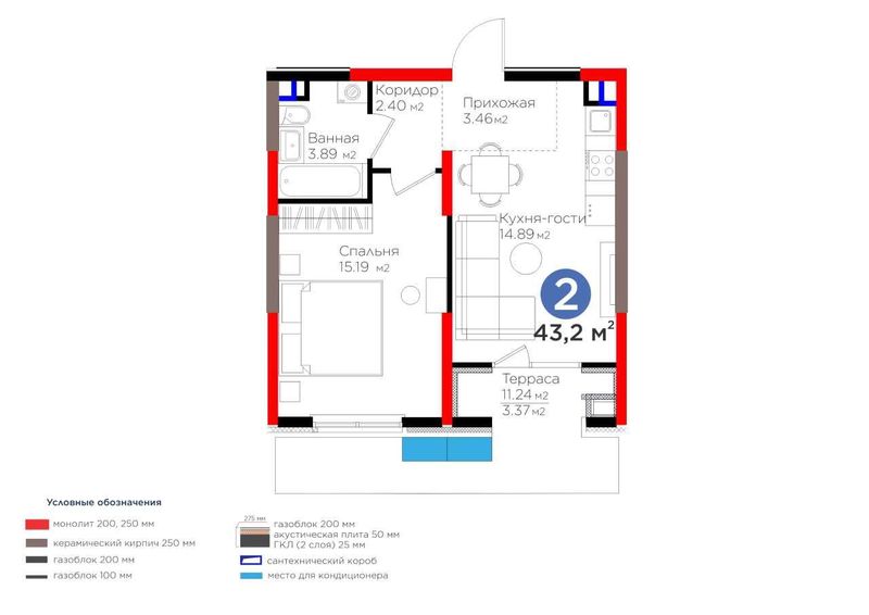 BI GROUP продается 2х ком квартира в ЖК "Sado" 43.2м2 есть рассрочка