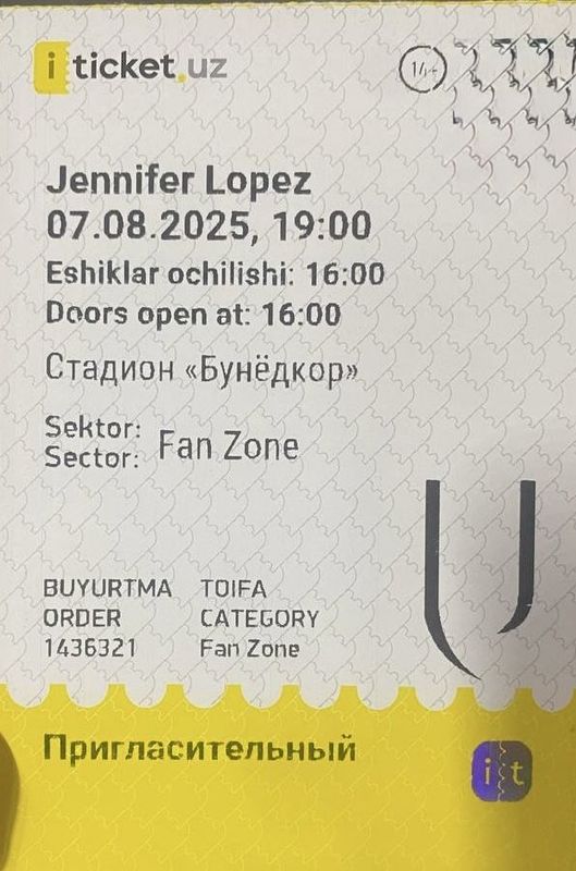 Jennifer Lopez konsert 2ta bilet fan zone