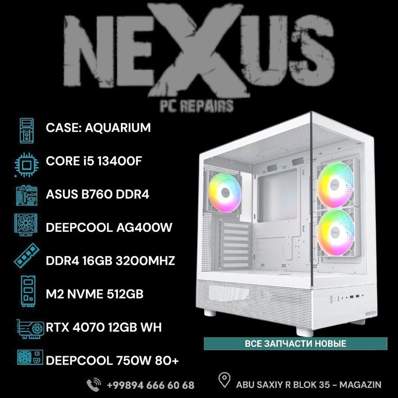 NEW KOMPYUTER Core i5-13400F/DDR4 16GB/RTX 4070 12gb White NEW KOMPYUTER Core i5-13400F/DDR4 16GB/RTX 4070 12gb White