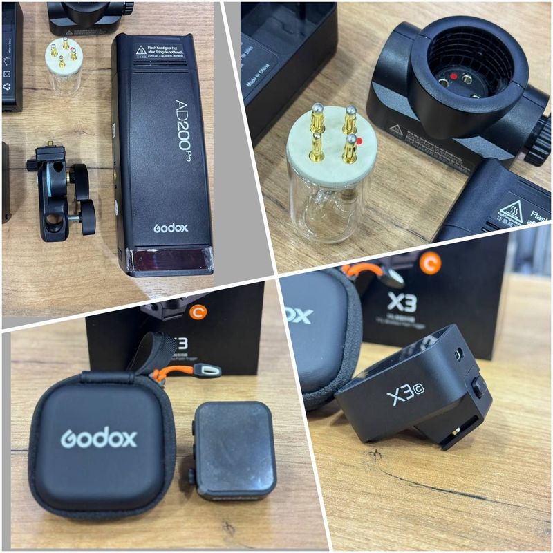 Godox AD200 Pro + Godox X3 sinxronizator.