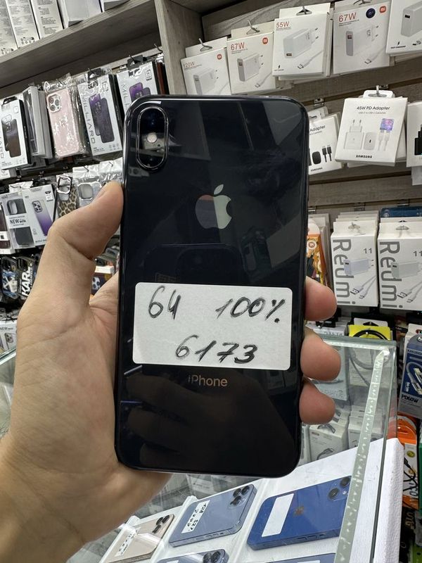 iPhone X, 64GB 100% battareyka almashkan