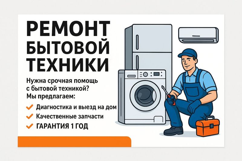 Ремонт бытовой техники с гарантией 1 ГОД! Ремонт бытовой техники с гарантией 1 ГОД!