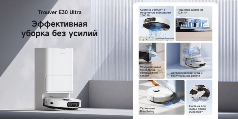 Робот-пылесос Dreame Trouver E30 Ultra Робот-пылесос Dreame Trouver E30 Ultra