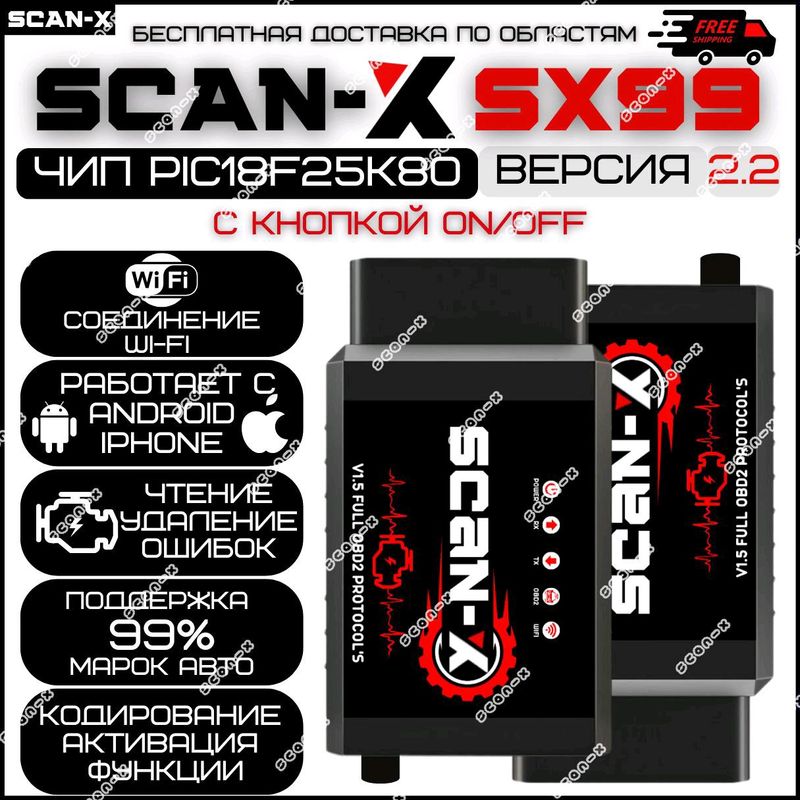 Автосканеры OBD2 SCAN-X SX99 (оригинал)
